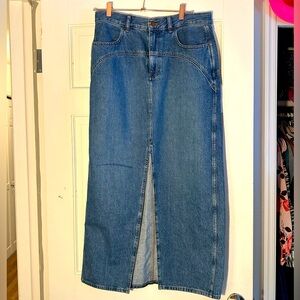 Madewell long denim front-slit skirt-like new